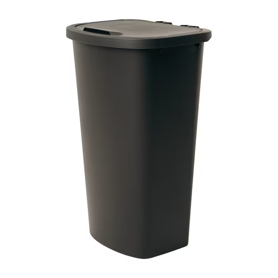 Mainstays 11 Gallon Plastic Kitchen Trash Can with Lift-Top Lid, Black