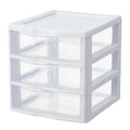 3-Tier Plastic Desktop Drawer Organizer | White Semi-Clear Storage Chest for Desk & Vanity