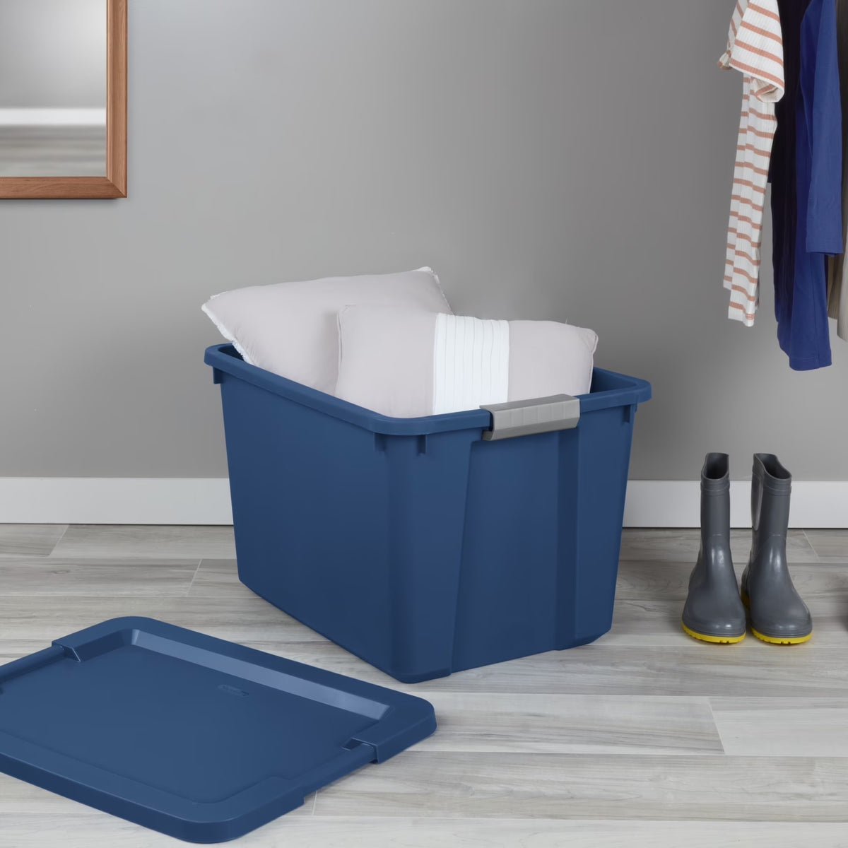 Sterilite 20 Gallon Large Storage Bin, Plastic Storage Container with Latch Lid