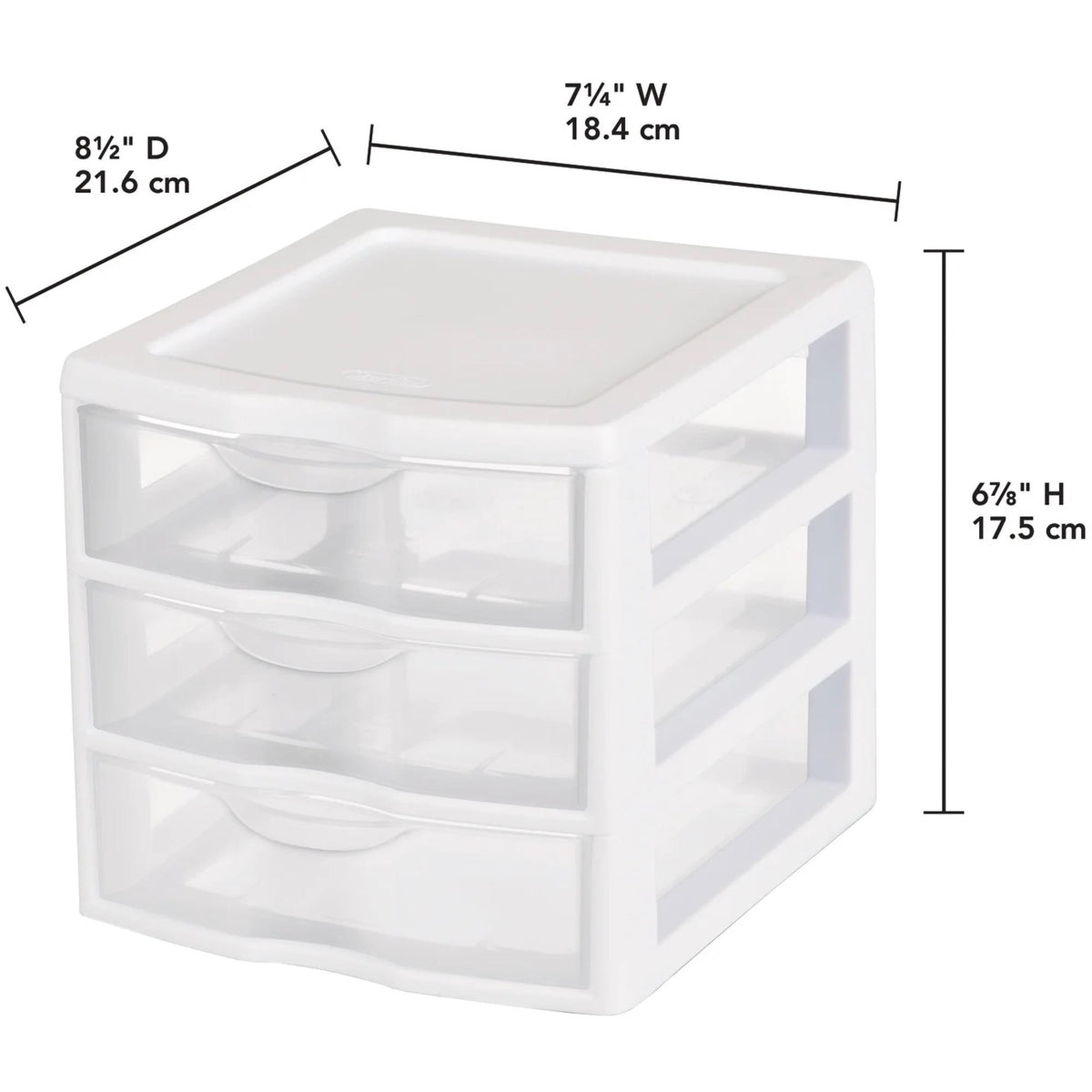 3-Tier Plastic Desktop Drawer Organizer | White Semi-Clear Storage Chest for Desk & Vanity