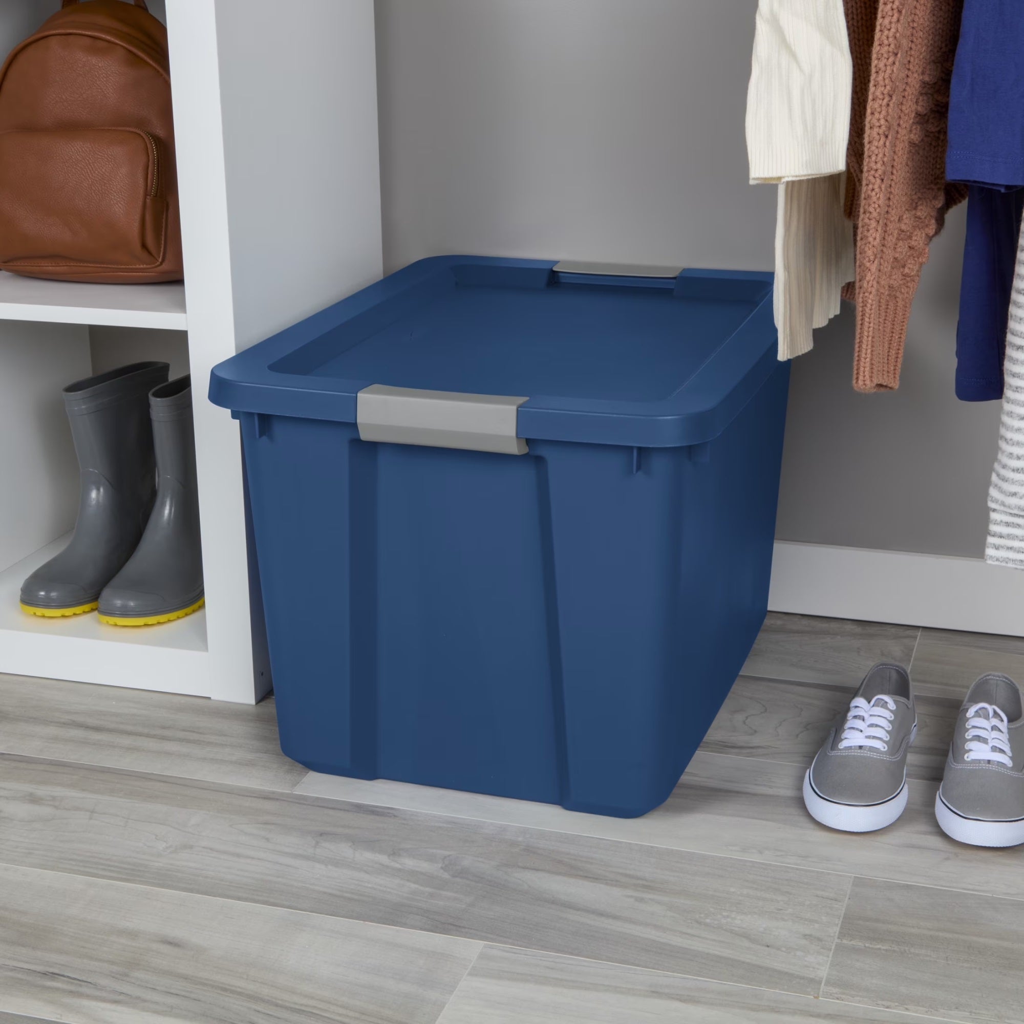 Sterilite 20 Gallon Large Storage Bin, Plastic Storage Container with Latch Lid