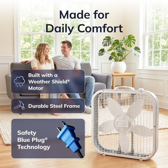 Lasko 20" 3-Speed Weather-Resistant Motor Box Fan