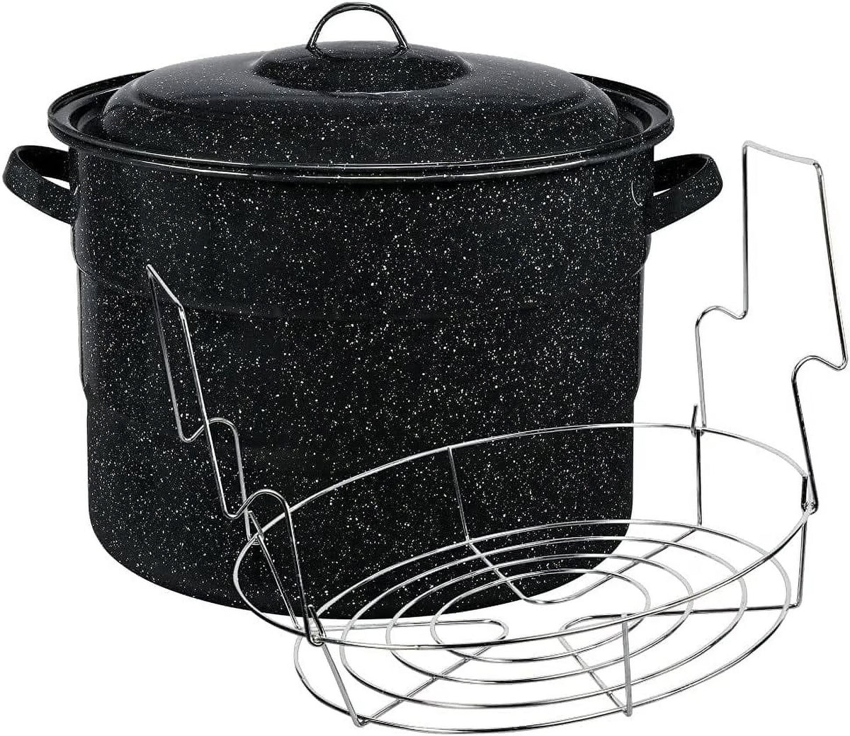 Granite Ware 21.5 Quart Water Bath Canner with Rack for Jam, Salsa and Pickles