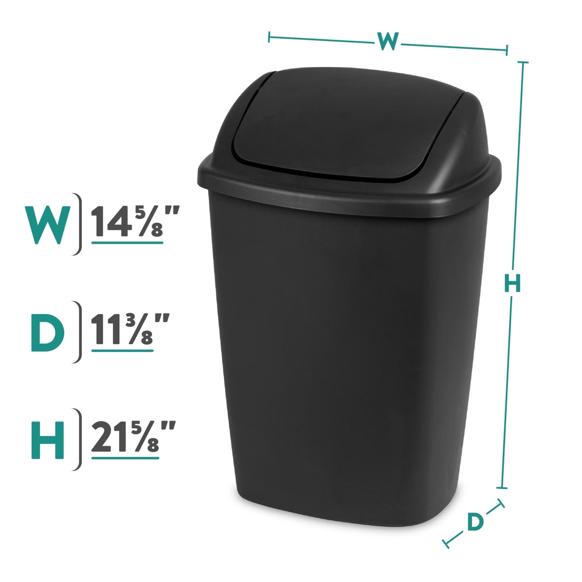 Sterilite Kitchen Trash Can, 7.5 Gallon Plastic Garbage Bin with Swing Top Lid