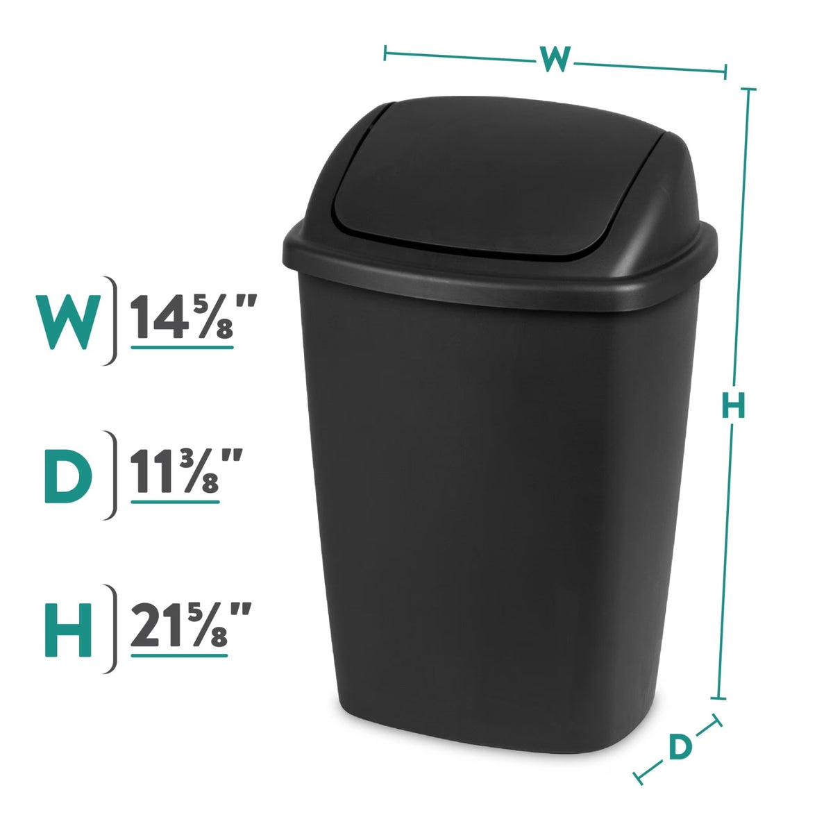 Sterilite Kitchen Trash Can, 7.5 Gallon Plastic Garbage Bin with Swing Top Lid