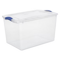 Sterilite 66 Quart Large Latching Storage Bin, Clear Plastic Storage Container with Latch Lid