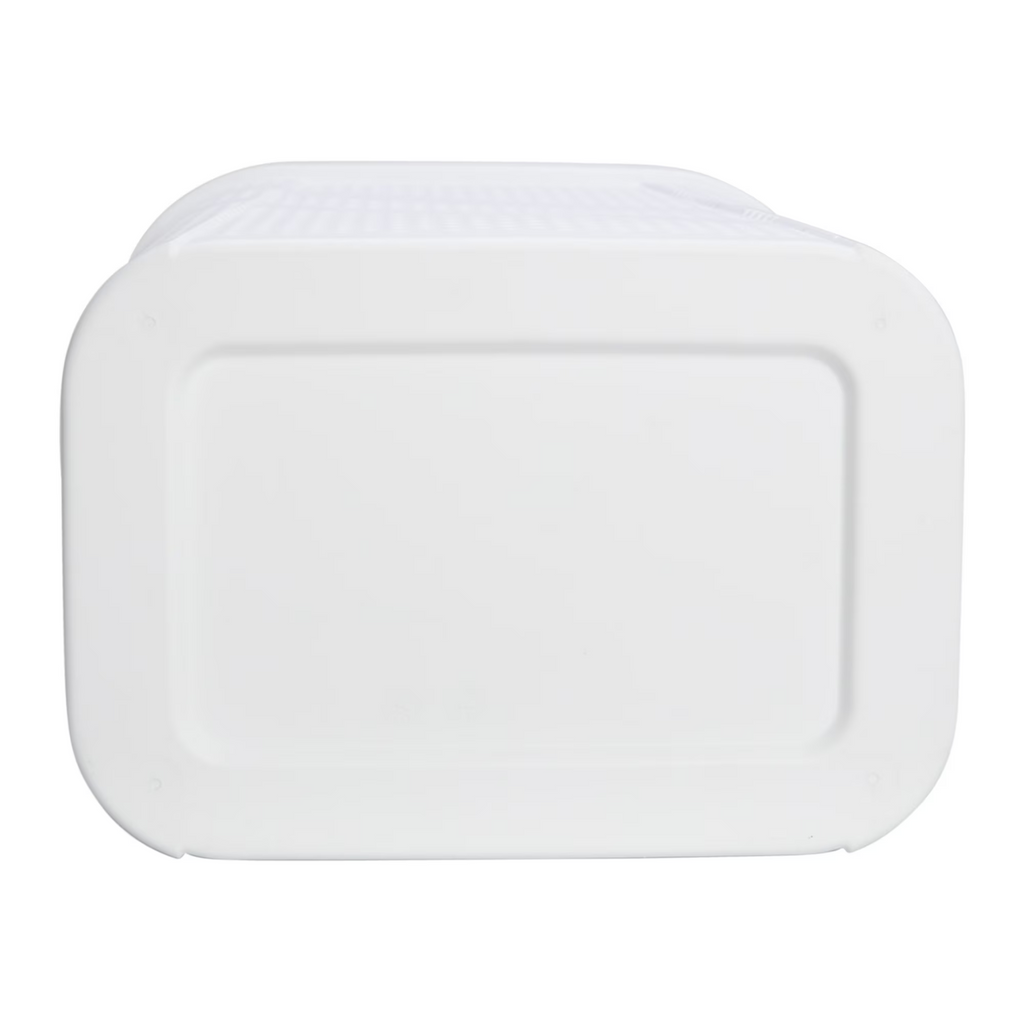 Mainstays Plastic Rectangular Hinged-Lid Laundry Hamper, White, Adult