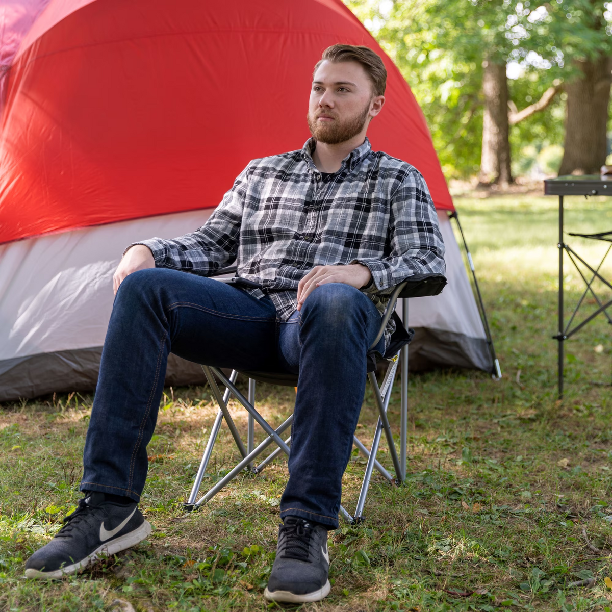 Ozark Trail Quad Folding Camp Chair with Cup Holder